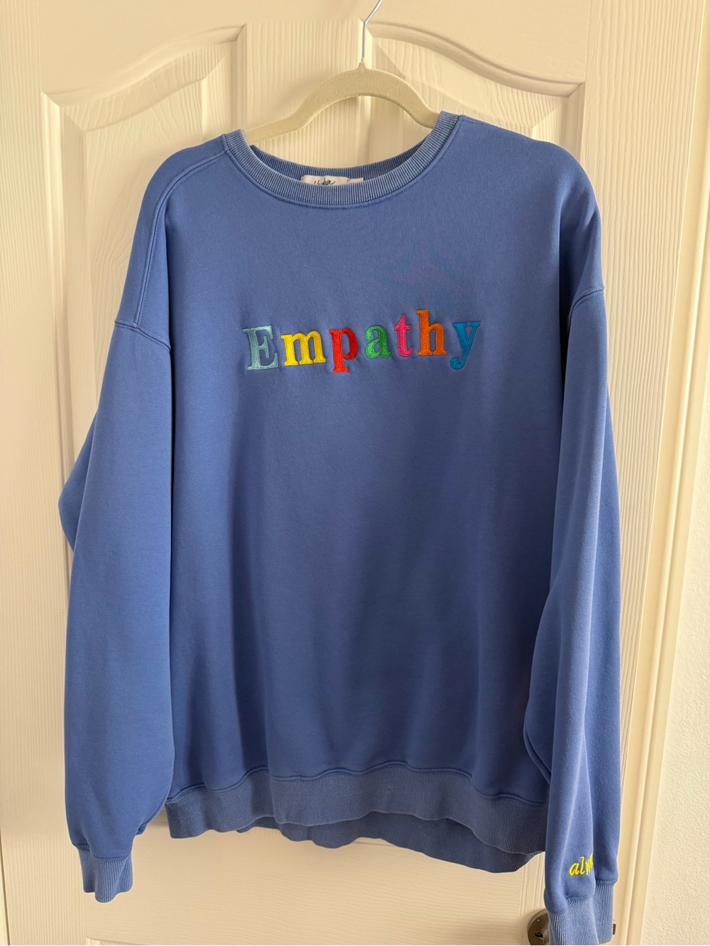 Mayfair Empathy Embroidered Crewneck Sweatshirt - Blue